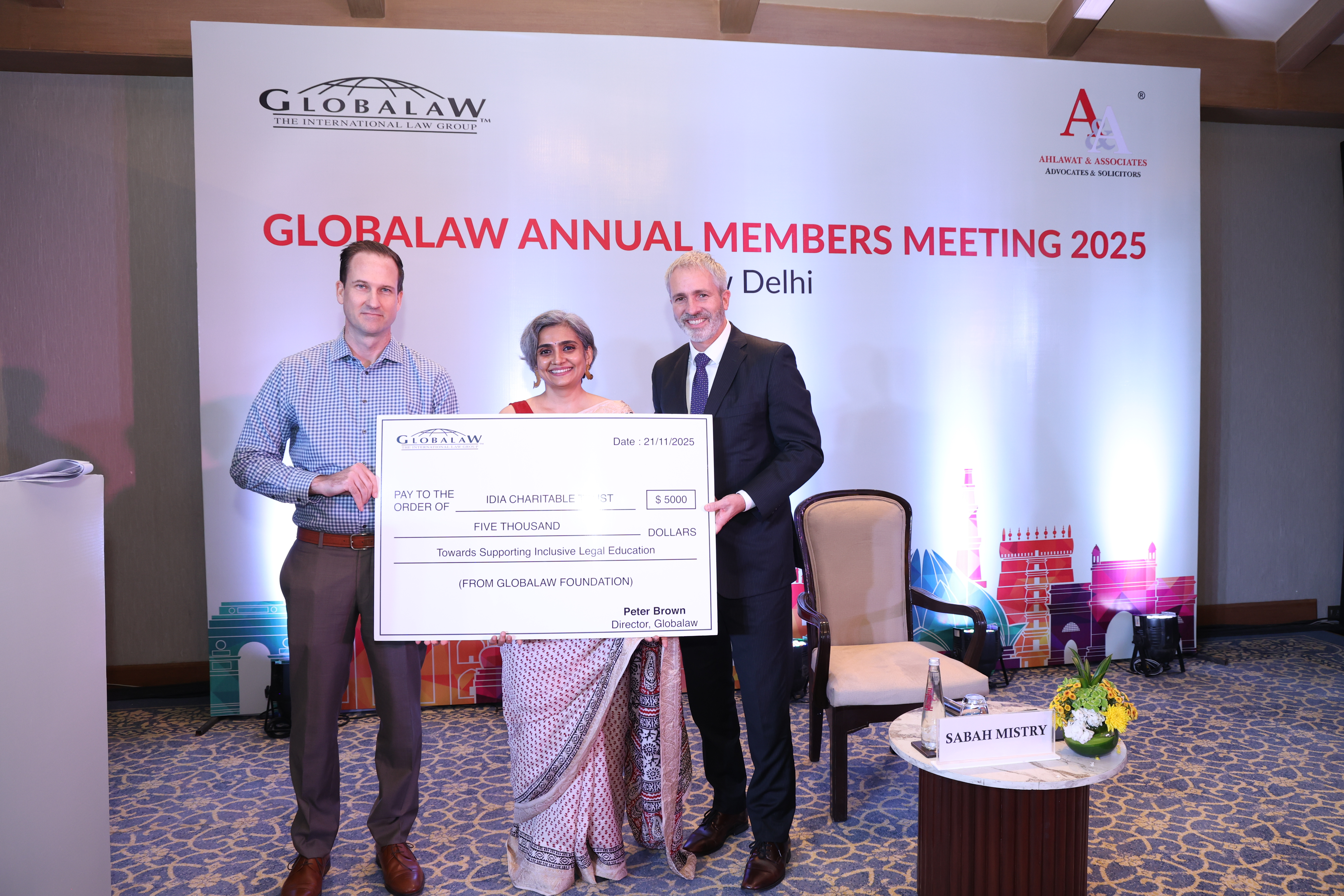 Globalaw Foundation Donates $5,000 to Local Charity During 2025 Annual Members Meeting in New Delhi, India 